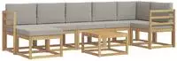 vidaXL Outdoor-Sofagarnitur mit Kissen 8 pcs Wei&szlig; und Hellgrau