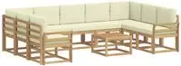 vidaXL Outdoor-Sofagarnitur 10 pcs Wei&szlig; und Creme 59 x 59 x 37 cm
