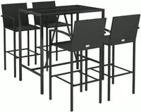 vidaXL 5-tlg. Gartenbar-Set Schwarz Poly Rattan