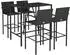vidaXL Gartenbar-Set 5-tlg. schwarz Poly Rattan (3187654)