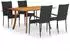 vidaXL Garten-Essgruppe 5-tlg., schwarz (3072128)
