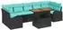 vidaXL Garten-Sofa-Set mit Stauraum, 8-tlg., schwarz, Poly-Rattan