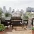 Relaxdays Gartenlounge-Set 4-teilig, Polyrattan, schwarz (10020068)