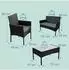 Relaxdays Gartenlounge-Set 4-teilig, Polyrattan, schwarz (10020068)