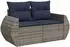 vidaXL Gartenlounge-Set 7-teilig mit Kissen, grau, Polyrattan (3225109)