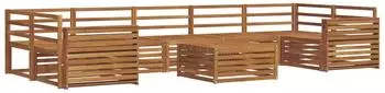 vidaXL Outdoor-Sofagarnitur 8-tlg., Akazien-Massivholz, natur (3373184)