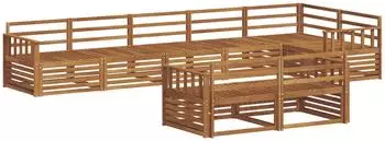 vidaXL Outdoor-Sofagarnitur 8-teilig, Akazien-Massivholz, natur (3373649)