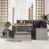 vidaXL Gartenlounge-Set 8-tlg. grau Poly-Rattan mit Kissen (3361998)
