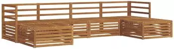 vidaXL Sofagarnitur 6-tlg. Akazien-Massivholz, natur (3373879)