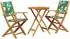 vidaXL Bistro-Set 3-tlg. Blattmuster, Stoff und Massivholz (3281800)