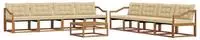 vidaXL Outdoor-Sofagarnitur mit Kissen 9 pcs Natur und Beige