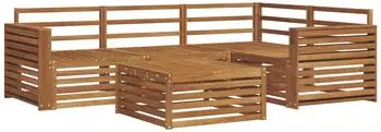 vidaXL Outdoor-Sofagarnitur 5-tlg., Akazien-Massivholz, natur (3373424)