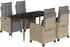 vidaXL Garten-Essgruppe 5-tlg. Poly Rattan mit Kissen, beige (3213019)
