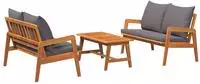 vidaXL Bistrogarnitur mit Kissen 3 pcs Braun Massivholz Akazie