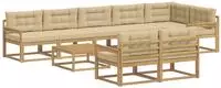 vidaXL Outdoor-Sofagarnitur 9 pcs Wei&szlig; und Beige 79 x 79 x 37 cm