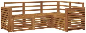 vidaXL Sofa-Set 4-tlg. Akazien-Massivholz, natur (3374734)
