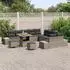 vidaXL Gartensofa-Set mit Kissen und Stauraum, 13-teilig, grau, Poly Rattan (3364793)
