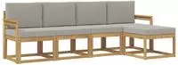 vidaXL Outdoor-Sofagarnitur 5 pcs Wei&szlig; und Hellgrau