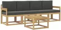 Vidaxl Outdoor Sofa Set With Cushion 5 Pcs White And Anthracite