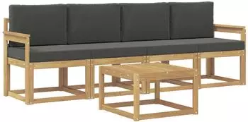 vidaXL Garten-Lounge-Set 5-tlg. wei&szlig;/anthrazit (3387201)