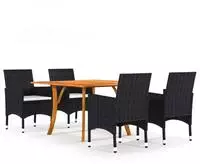 5-tlg. Garten-essgruppe Schwarz Vidaxl