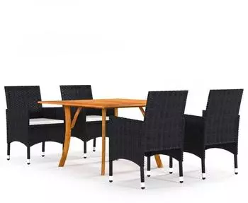vidaXL Garten-Essgruppe 5-tlg. schwarz (3071929)