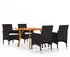 vidaXL Garten-Essgruppe 5-tlg. schwarz (3071929)