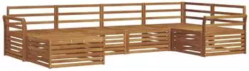 vidaXL Outdoor-Sofagarnitur 6-tlg., Akazien-Massivholz, natur (3373739)