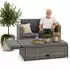 Mucola Gartenlounge-Set Polyrattan, Sofa & Ottomane, grau