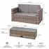 Mucola Gartenlounge-Set Polyrattan, Sofa & Ottomane, grau