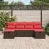 vidaXL Gartenlounge-Set mit Kissen, 5-tlg., Poly-Rattan (3360555)