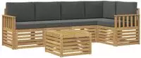 vidaXL Outdoor-Sofagarnitur 6 pcs Wei&szlig; und Anthrazit 59 x 59 x 37 cm