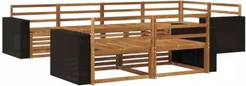 vidaXL Garten-Sofagarnitur 7-tlg., natur (3383482)