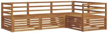 vidaXL Outdoor-Sofagarnitur 4-tlg., Akazien-Massivholz, natur (3373359)