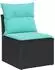 vidaXL Gartenlounge-Set 5-tlg. Poly-Rattan schwarz/türkis (3354675)
