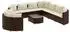 vidaXL Gartenlounge-Set 10-tlg. mit Kissen, Poly Rattan, braun (3308409)