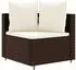 vidaXL Gartenlounge-Set 10-tlg. mit Kissen, Poly Rattan, braun (3308409)