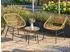 Beautysofa Malika Gartenlounge-Set 3-tlg. Polyrattan-Optik, Stahlgestell, Glasplatte