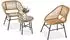 Beautysofa Malika Gartenlounge-Set 3-tlg. Polyrattan-Optik, Stahlgestell, Glasplatte