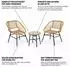 Beautysofa Malika Gartenlounge-Set 3-tlg. Polyrattan-Optik, Stahlgestell, Glasplatte