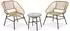 Beautysofa Malika Gartenlounge-Set 3-tlg. Polyrattan-Optik, Stahlgestell, Glasplatte