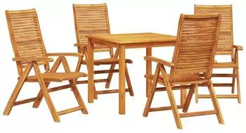 vidaXL Garten-Essgruppe 5-tlg. Akazien-Massivholz, braun (3375631)