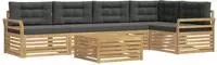 vidaXL Outdoor-Sofagarnitur 6 Stk. Wei&szlig; und Anthrazit Polyester