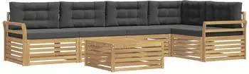 vidaXL Outdoor-Sofagarnitur 6-tlg., weiß und anthrazit, 79x79x37cm (3390527)
