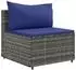 vidaXL Garten-Sofagarnitur 10-tlg. mit Kissen, Poly Rattan, grau (3308335)