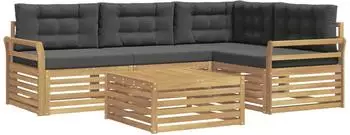 vidaXL Outdoor-Sofagarnitur 5-tlg., weiß und anthrazit, 79x79x37cm (3390447)