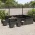 vidaXL Garten-Sofaset 13-teilig Poly Rattan mit Kissen, schwarz