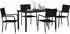 vidaXL Garten-Essgruppe mit Kissen, 5-tlg., Poly-Rattan, schwarz (3380038)