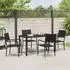 vidaXL Garten-Essgruppe mit Kissen, 5-tlg., Poly-Rattan, schwarz (3380038)