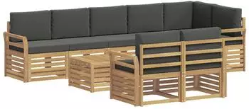 vidaXL Outdoor-Sofagarnitur 9-tlg., wei&szlig;/anthrazit (3392077)